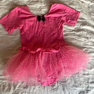 Dancing Girls Skirted Leotard Dors Short Sleeve Tutu Ballet Dress
